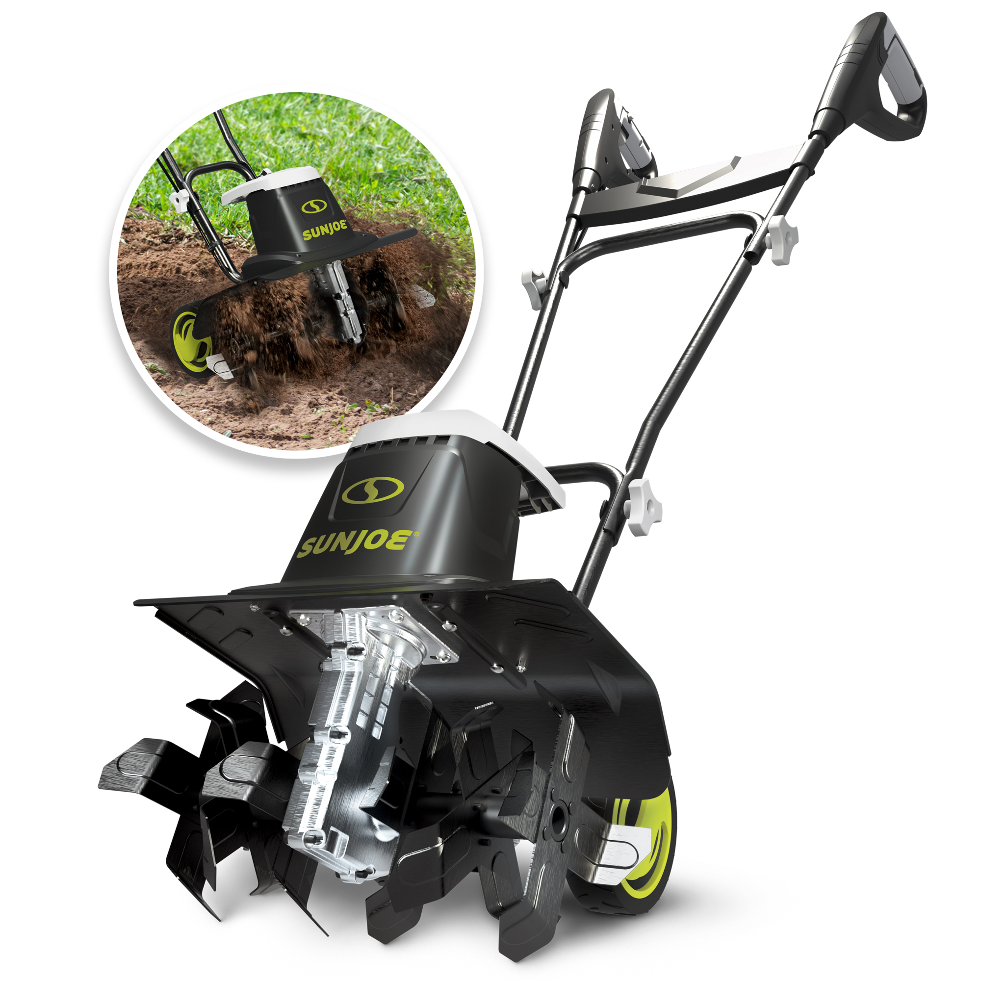 TJ603E - 12-Amp 16-Inch Electric Tiller/Cultivator w/ 6-In Wheels